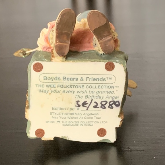 Boyds Bears Mary Angelwish Birthday Angel #36108 Wee Folkstone Collection 1999 - Picture 12 of 16